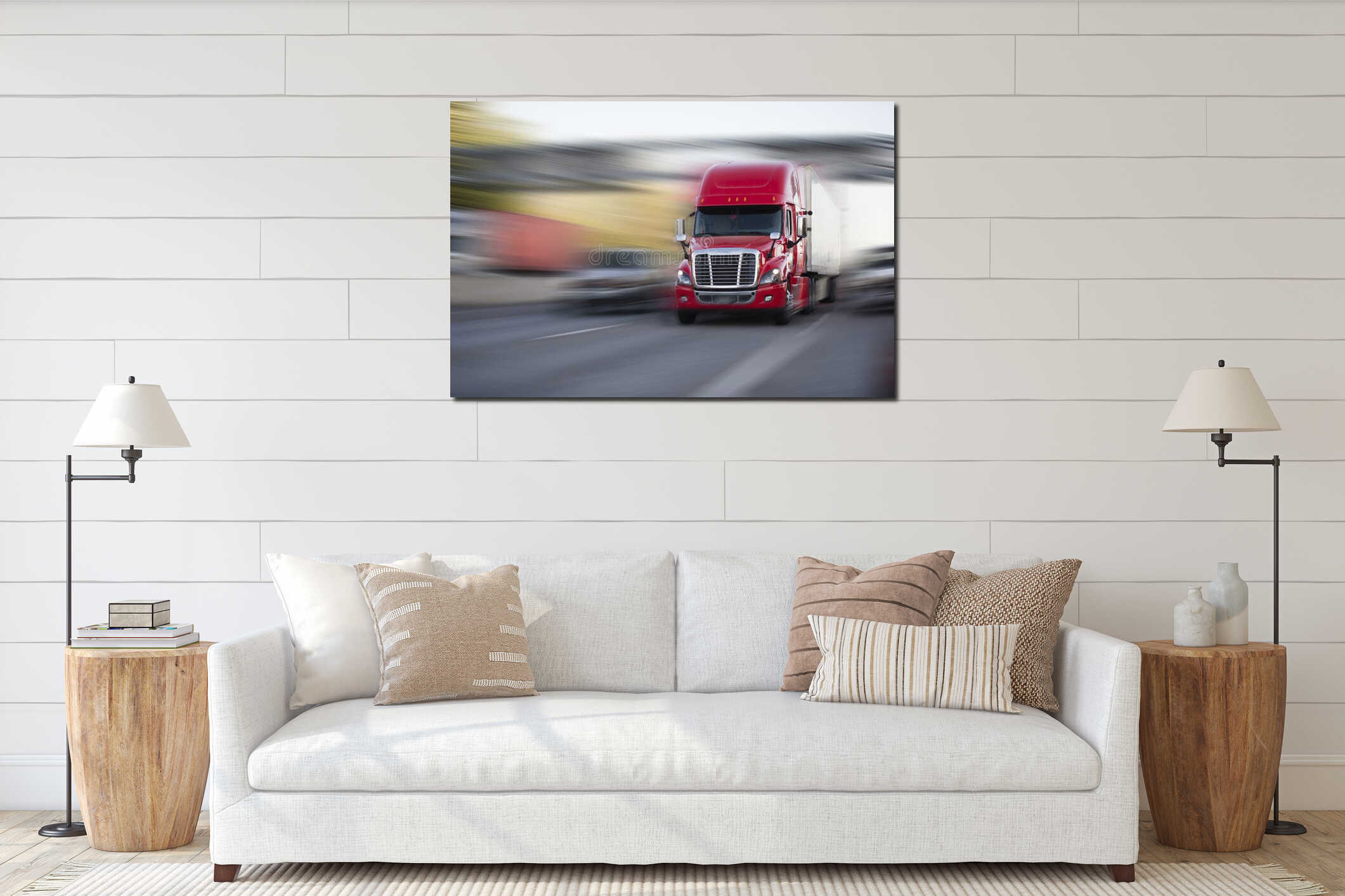 Canvas hanging interior mockup