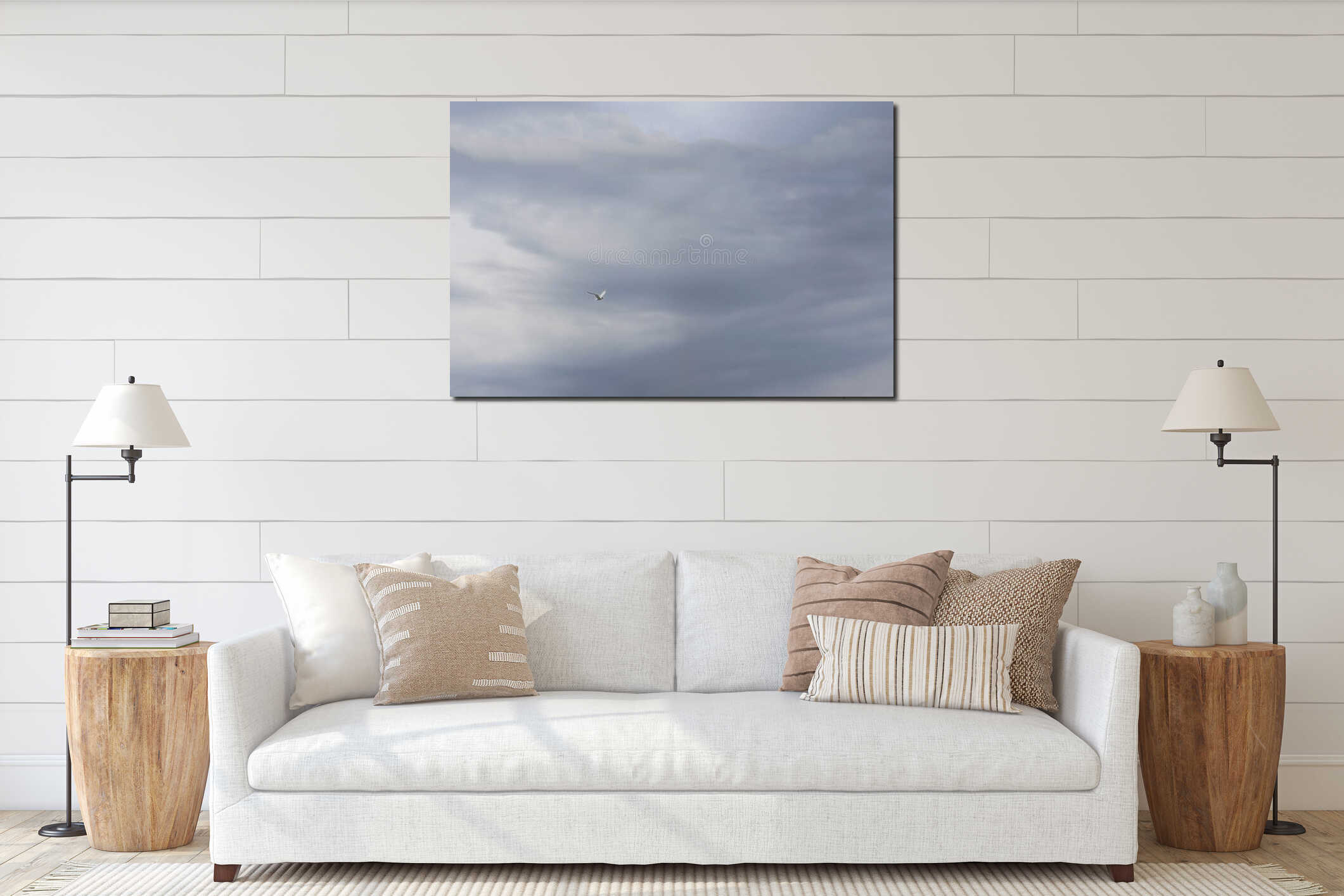 Canvas hanging interior mockup