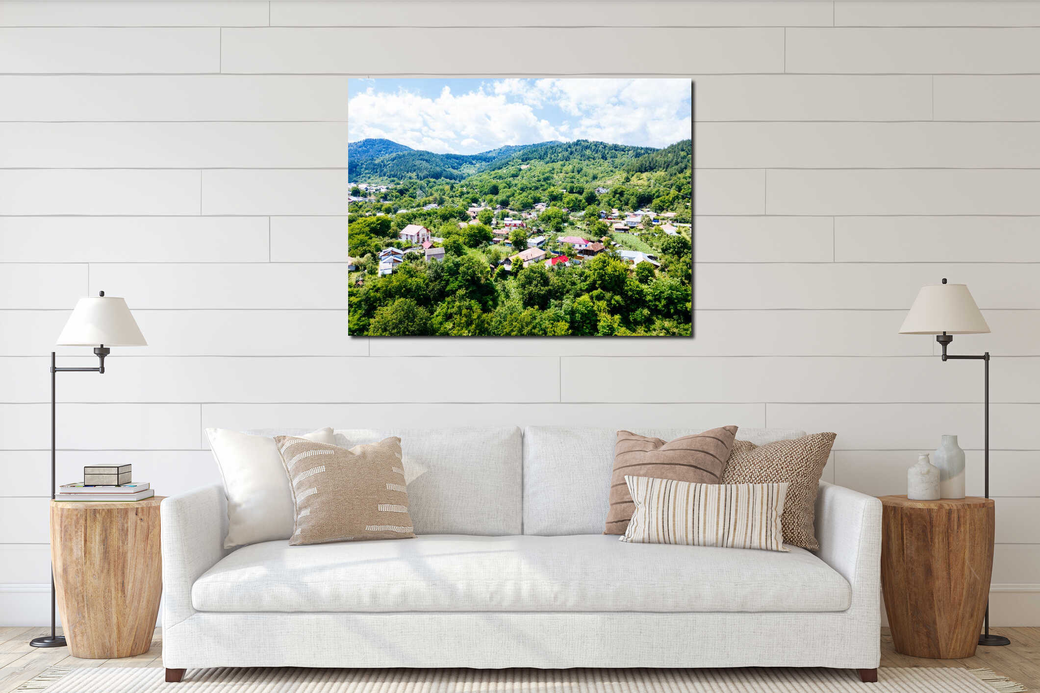 Canvas hanging interior mockup