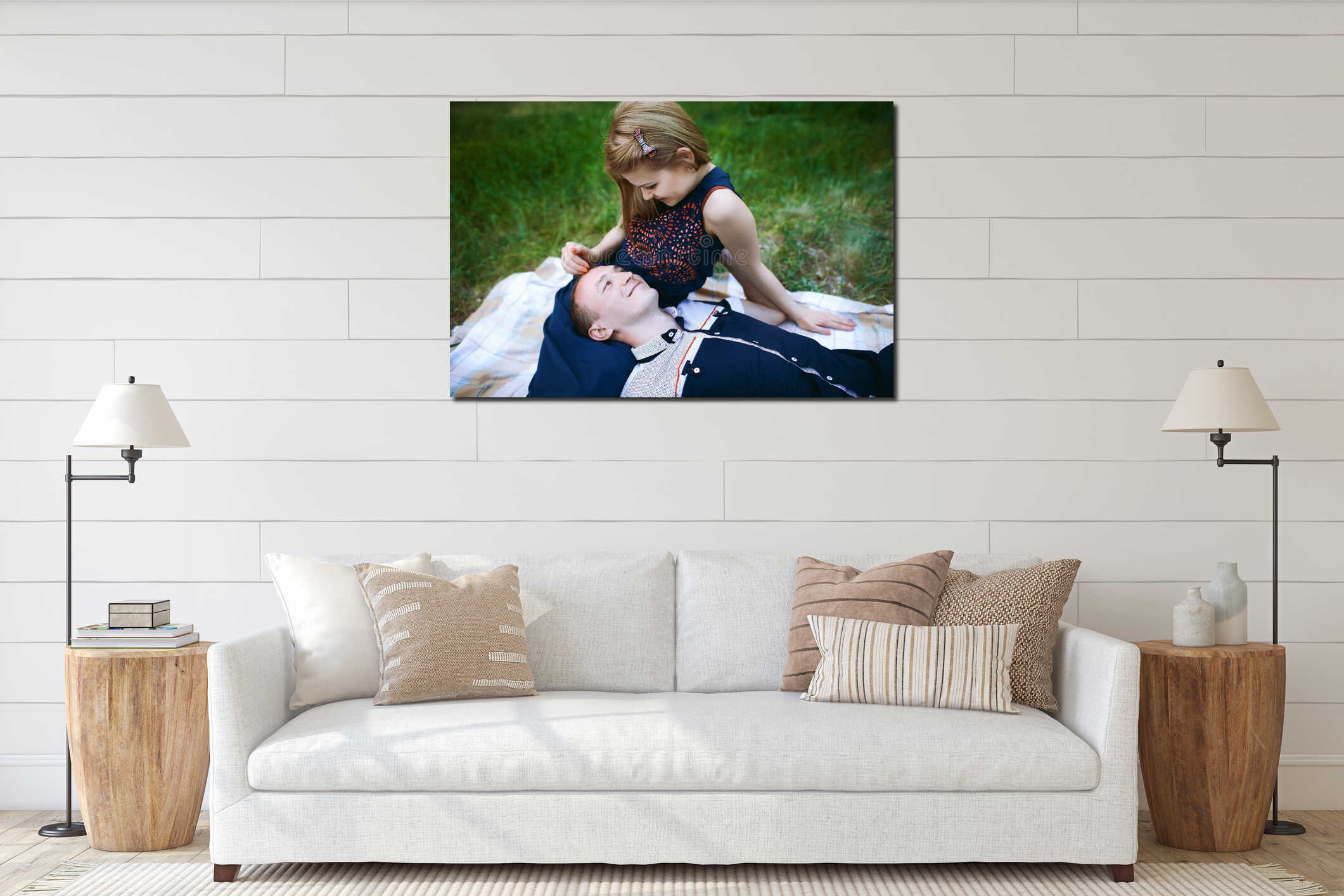 Canvas hanging interior mockup