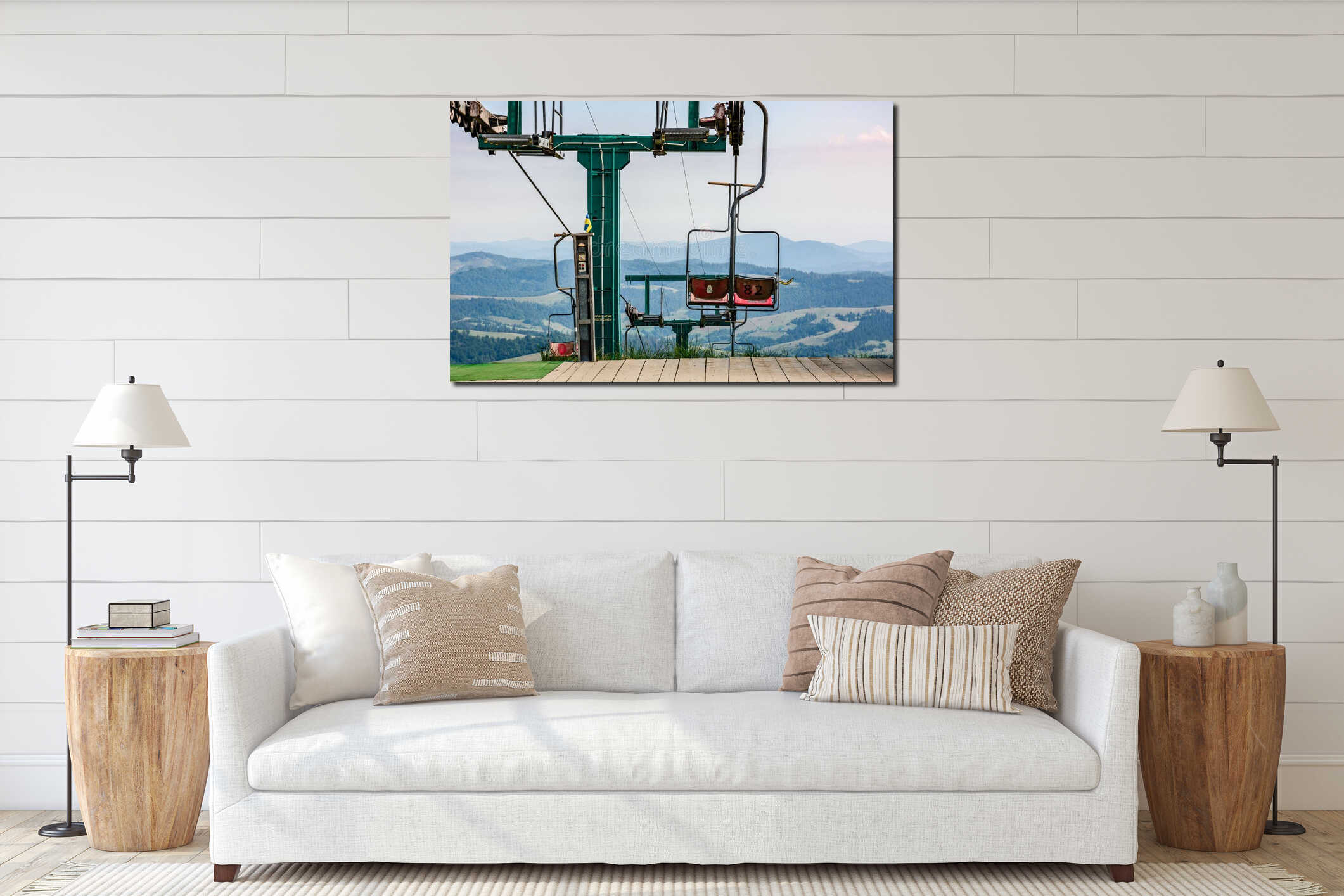 Canvas hanging interior mockup