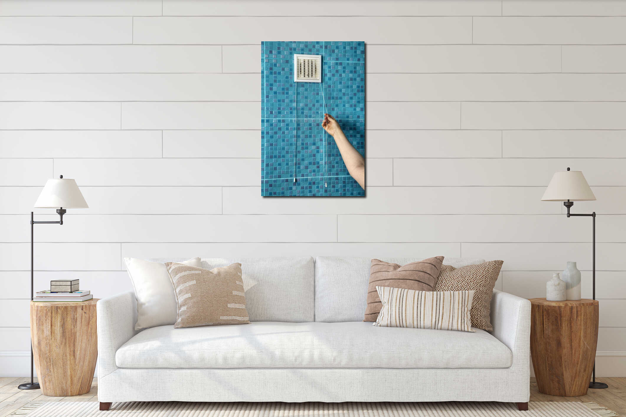 Canvas hanging interior mockup
