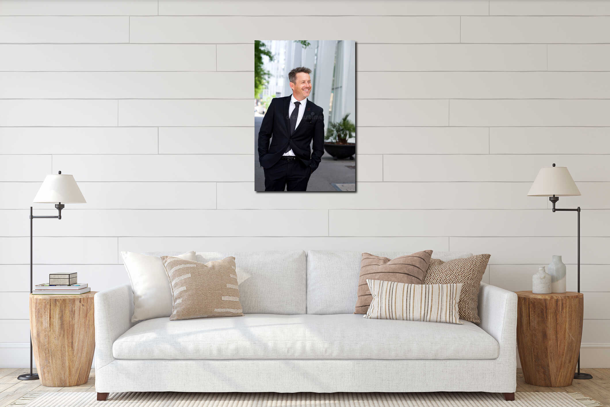 Canvas hanging interior mockup