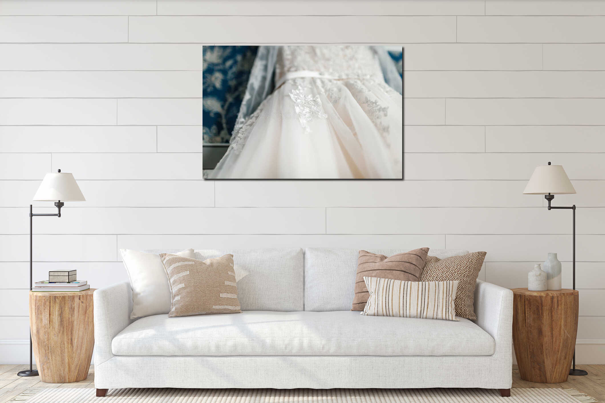 Canvas hanging interior mockup