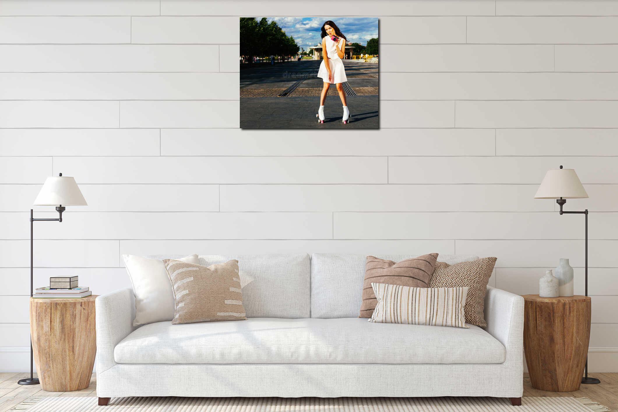 Canvas hanging interior mockup