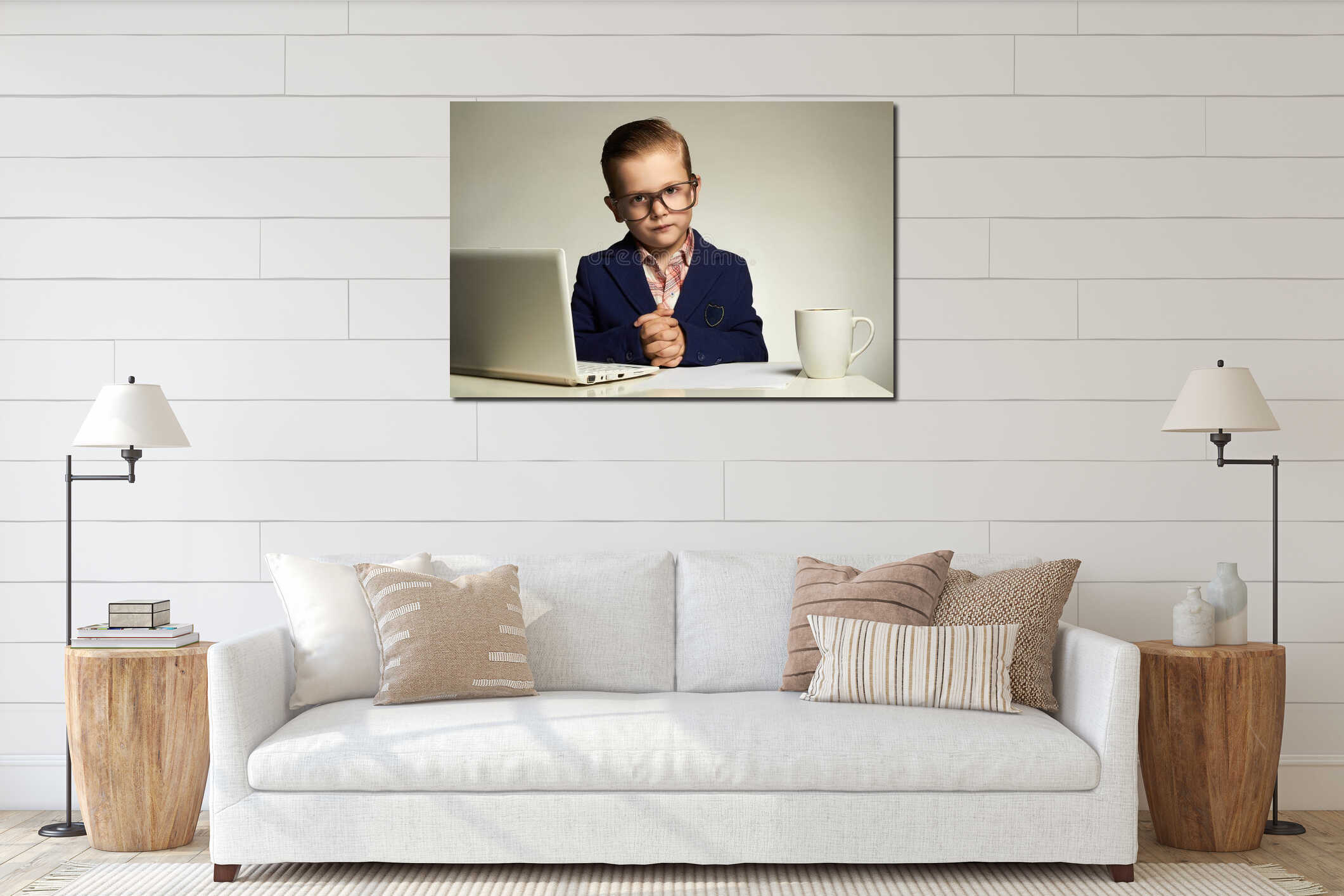 Canvas hanging interior mockup