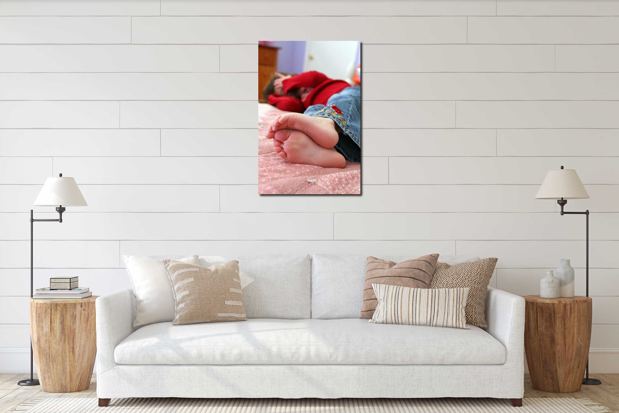 Canvas hanging interior mockup
