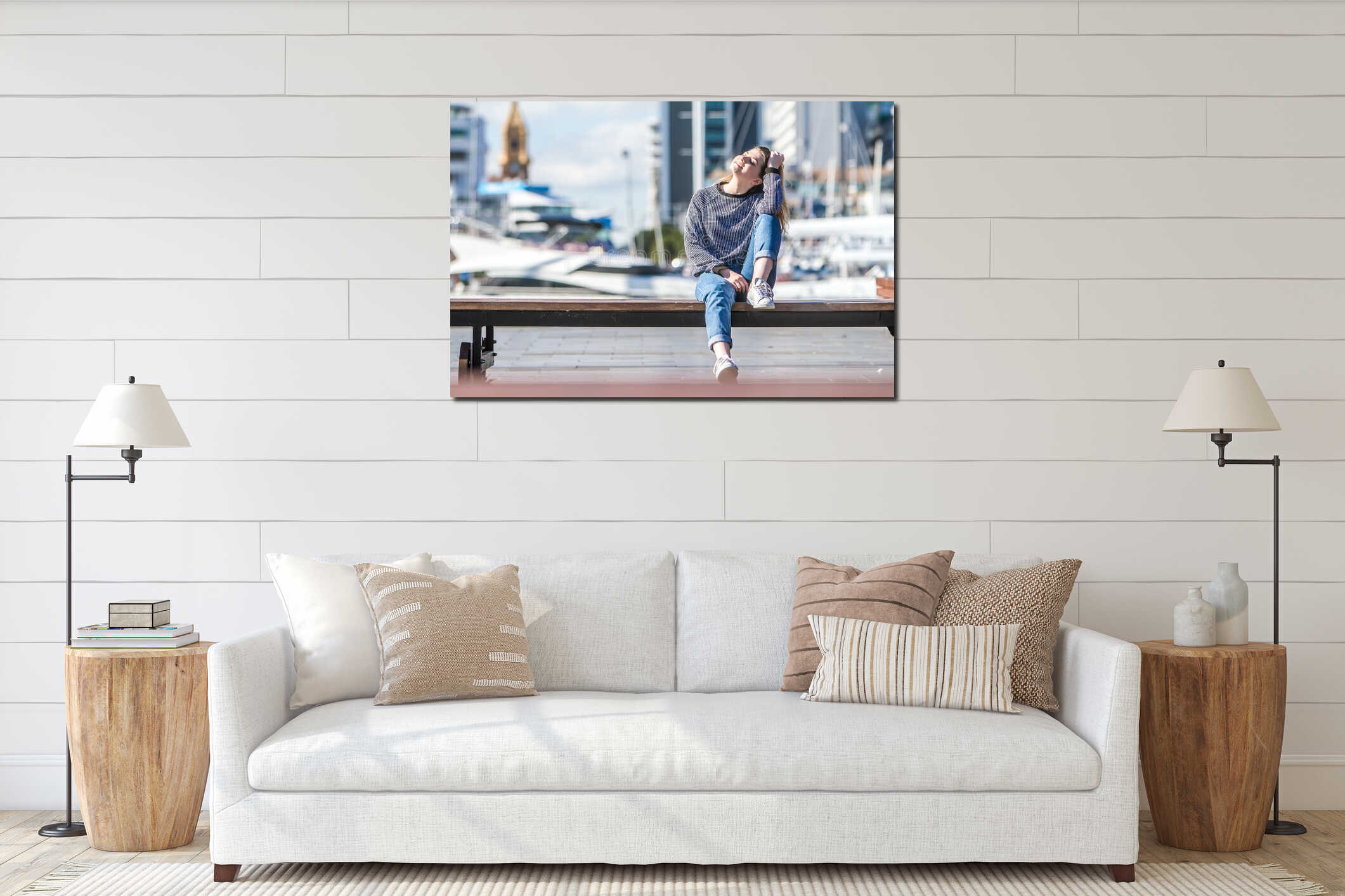 Canvas hanging interior mockup