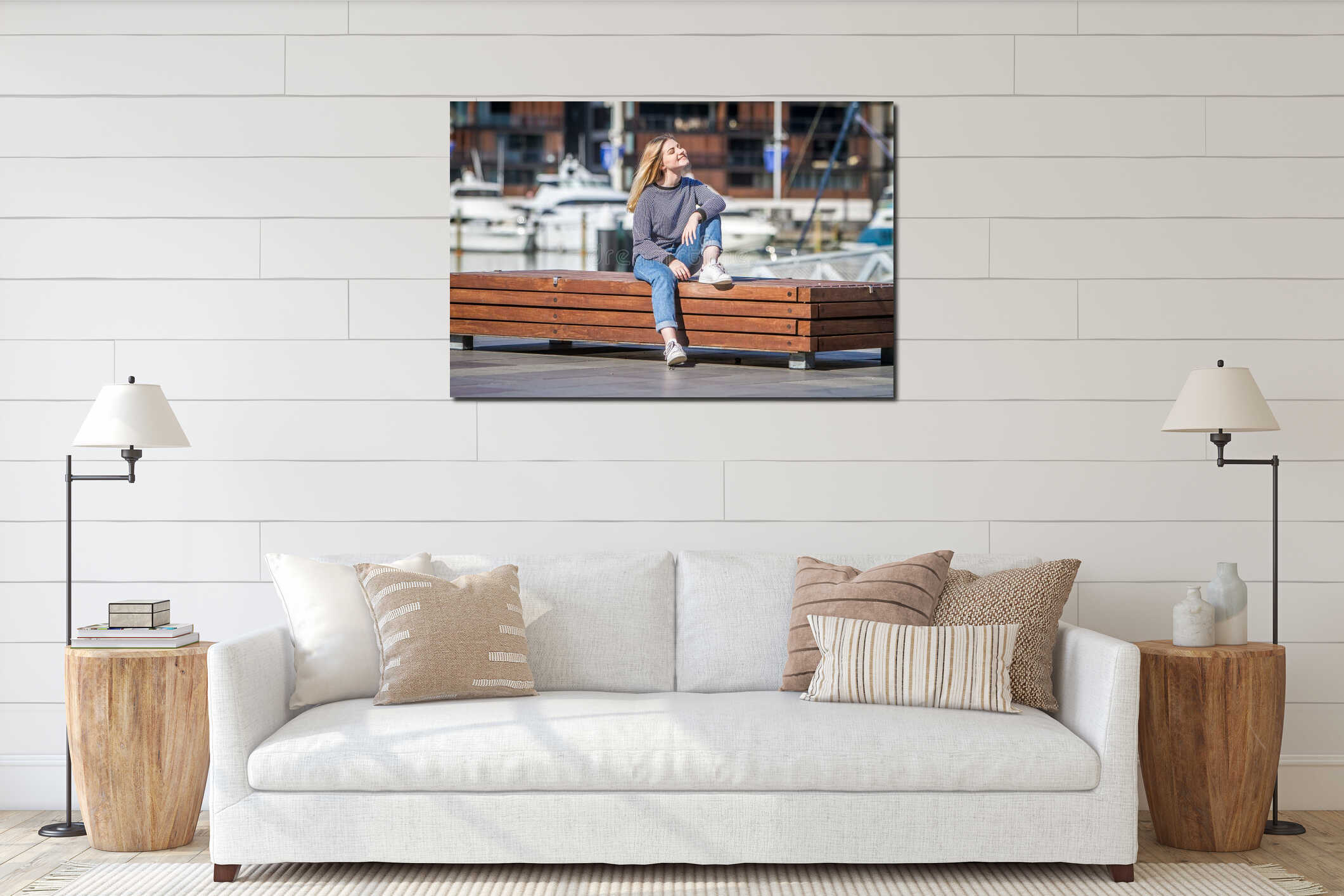 Canvas hanging interior mockup