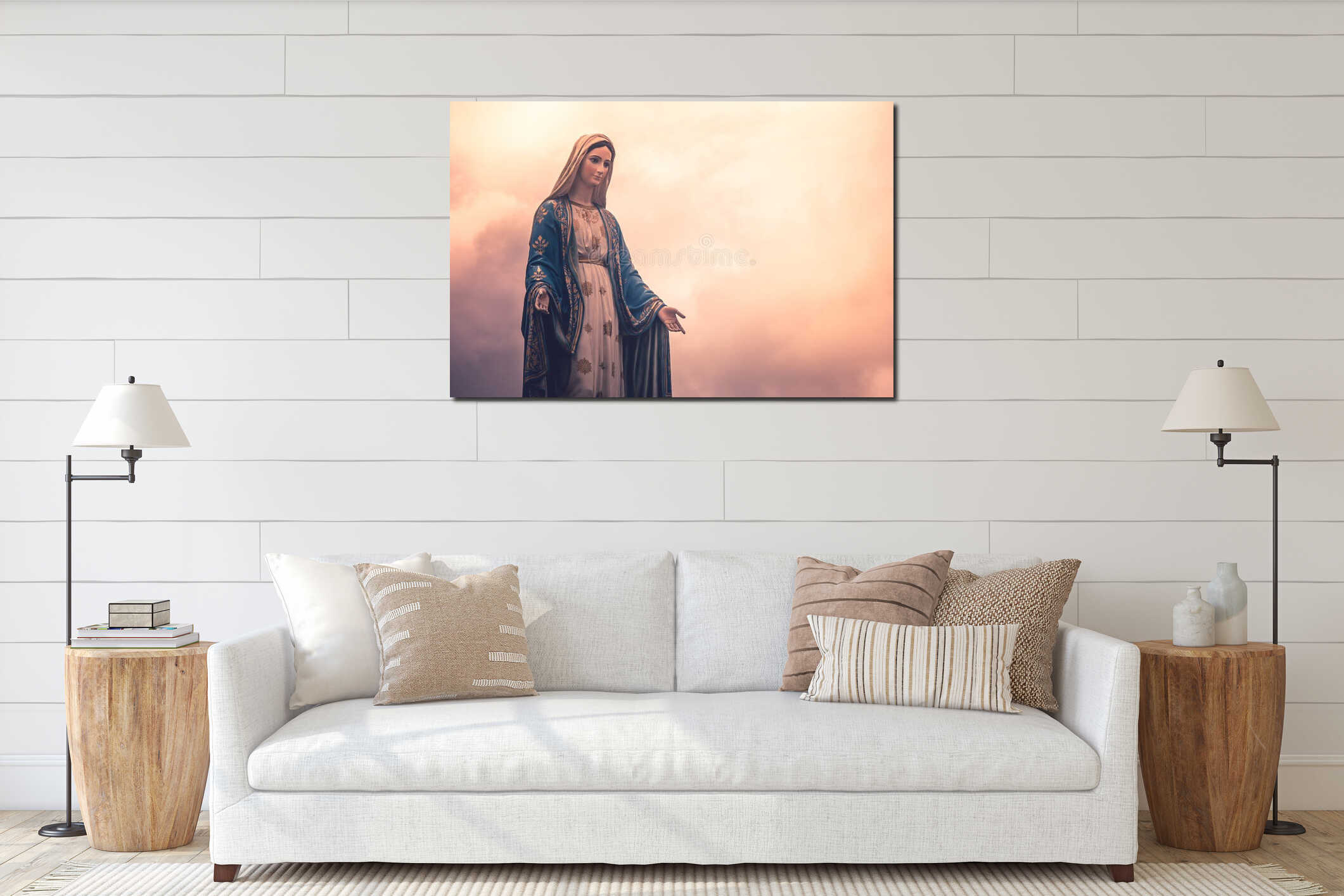 Canvas hanging interior mockup