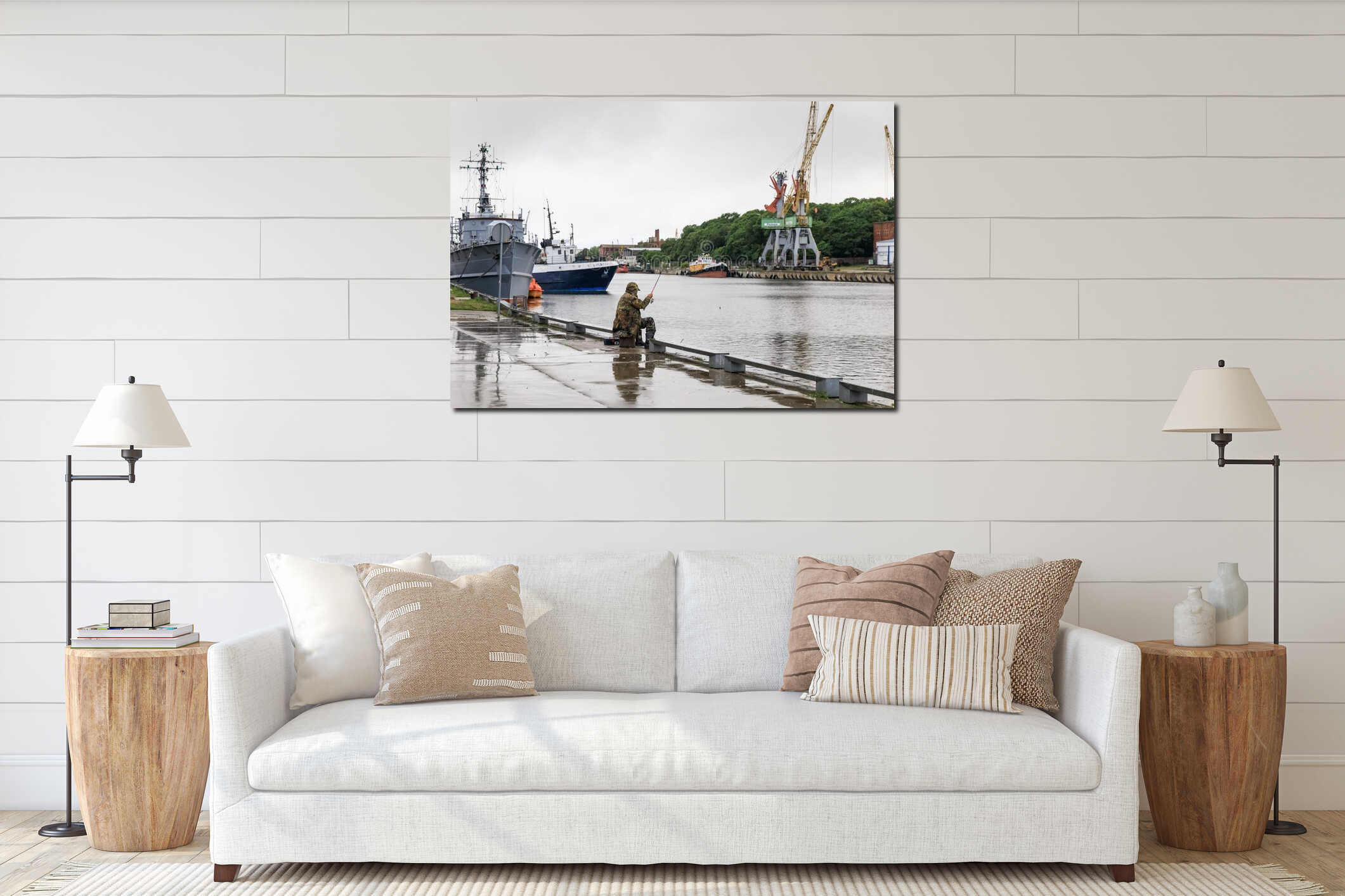 Canvas hanging interior mockup