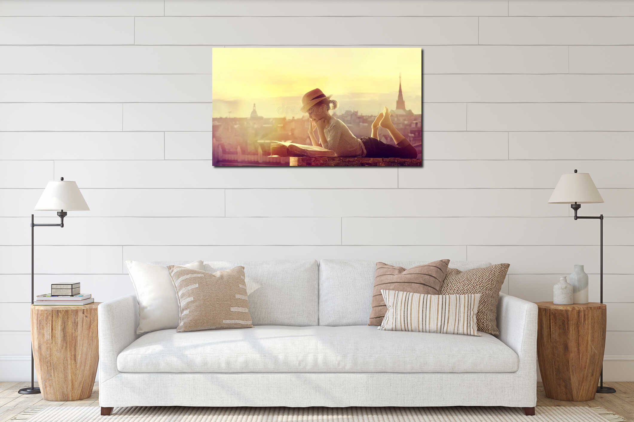 Canvas hanging interior mockup