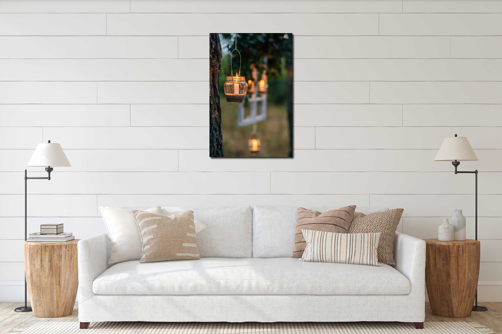 Canvas hanging interior mockup