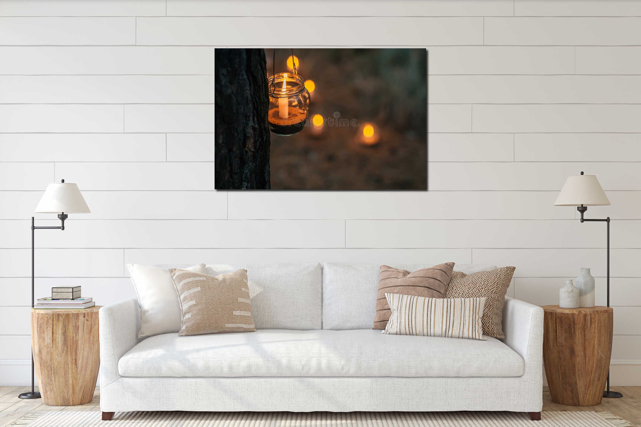 Canvas hanging interior mockup