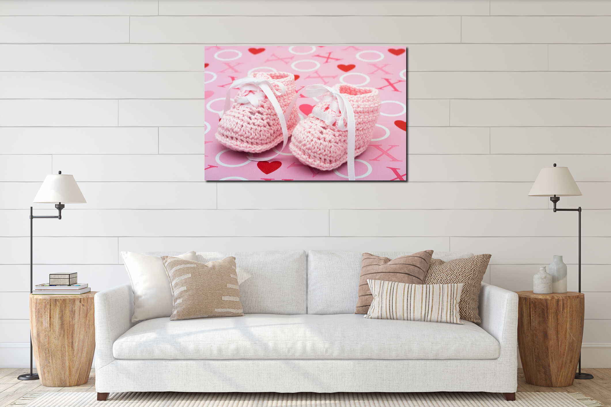 Canvas hanging interior mockup