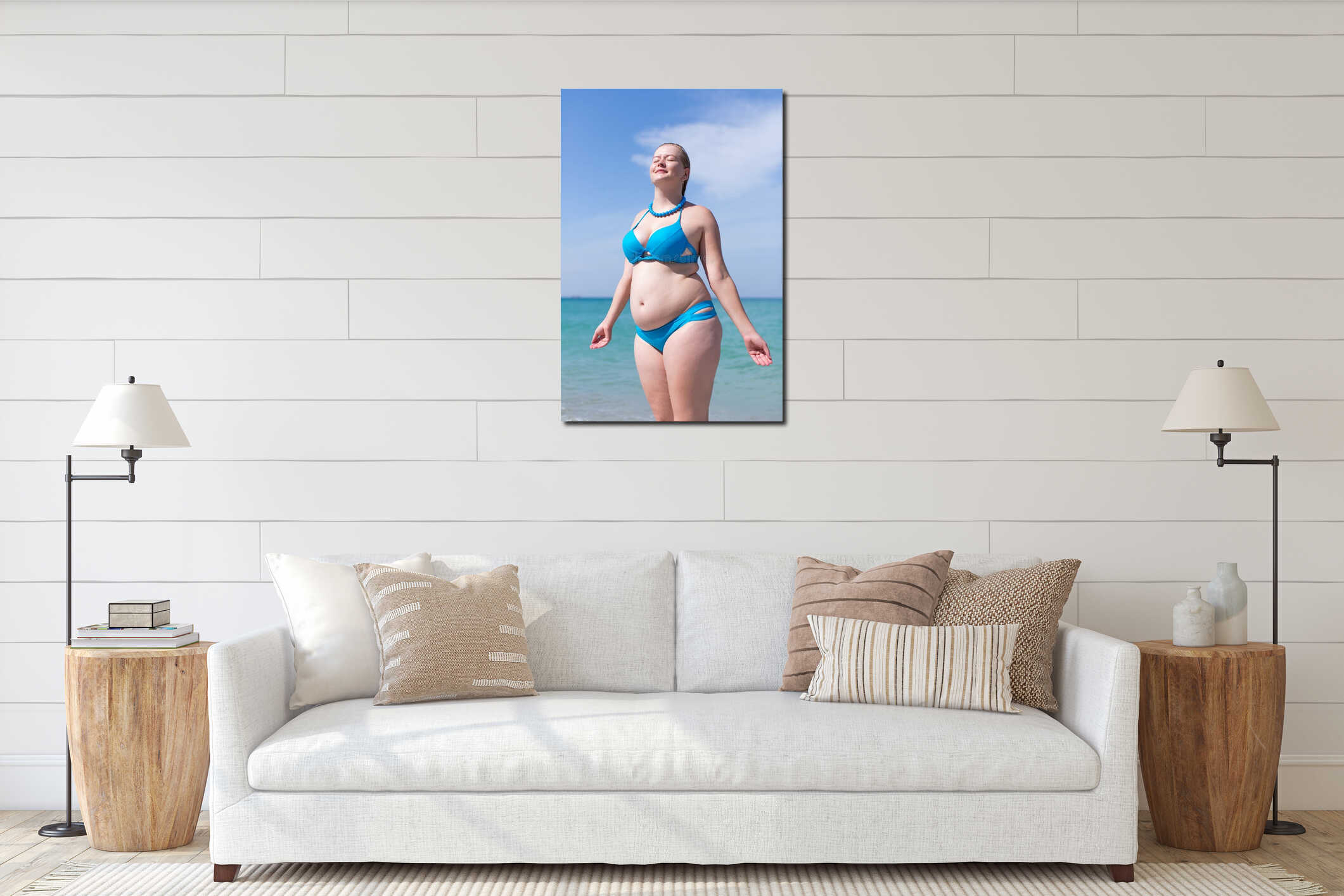 Canvas hanging interior mockup