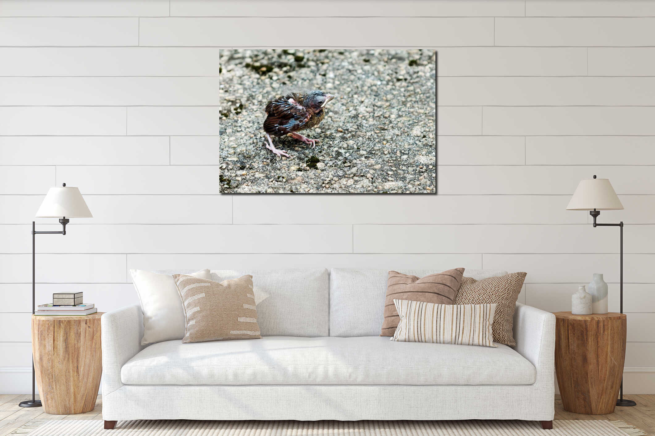 Canvas hanging interior mockup