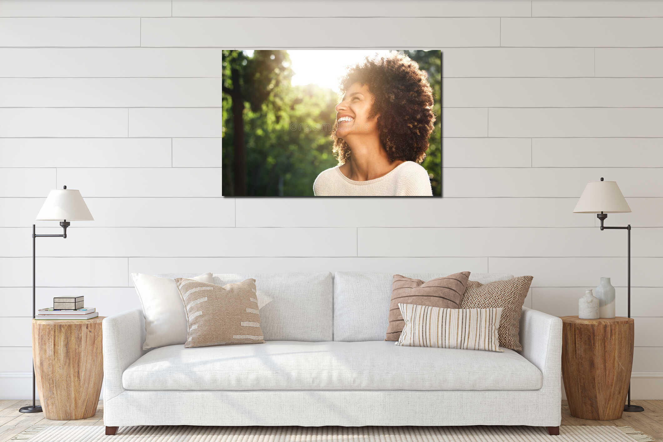 Canvas hanging interior mockup
