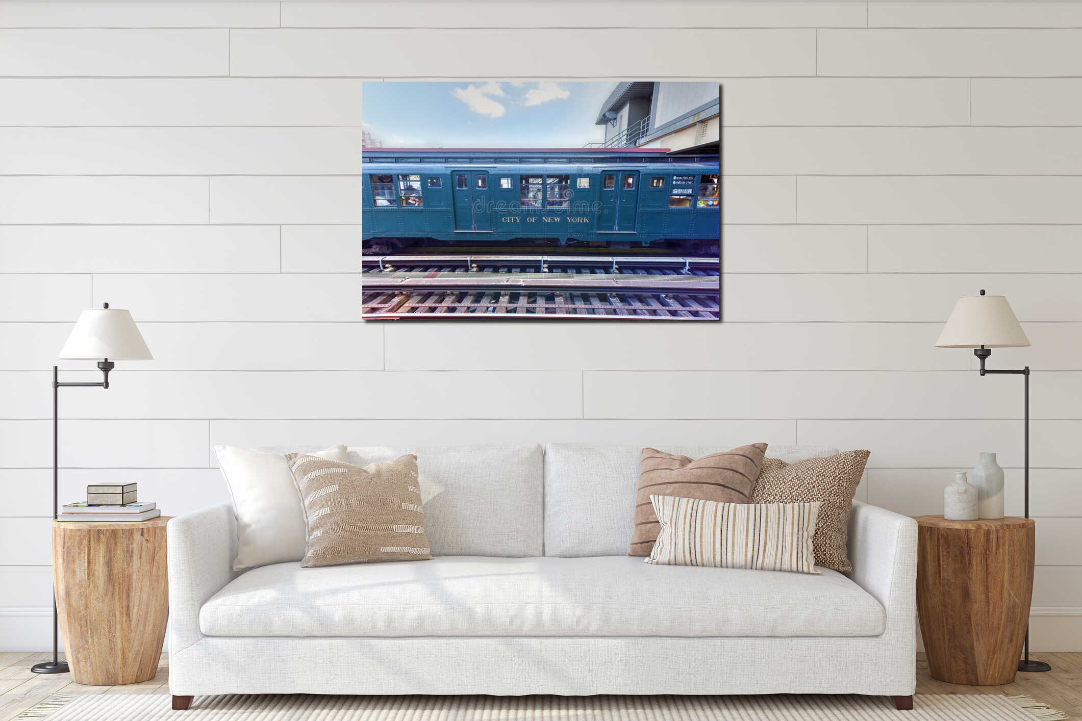 Canvas hanging interior mockup