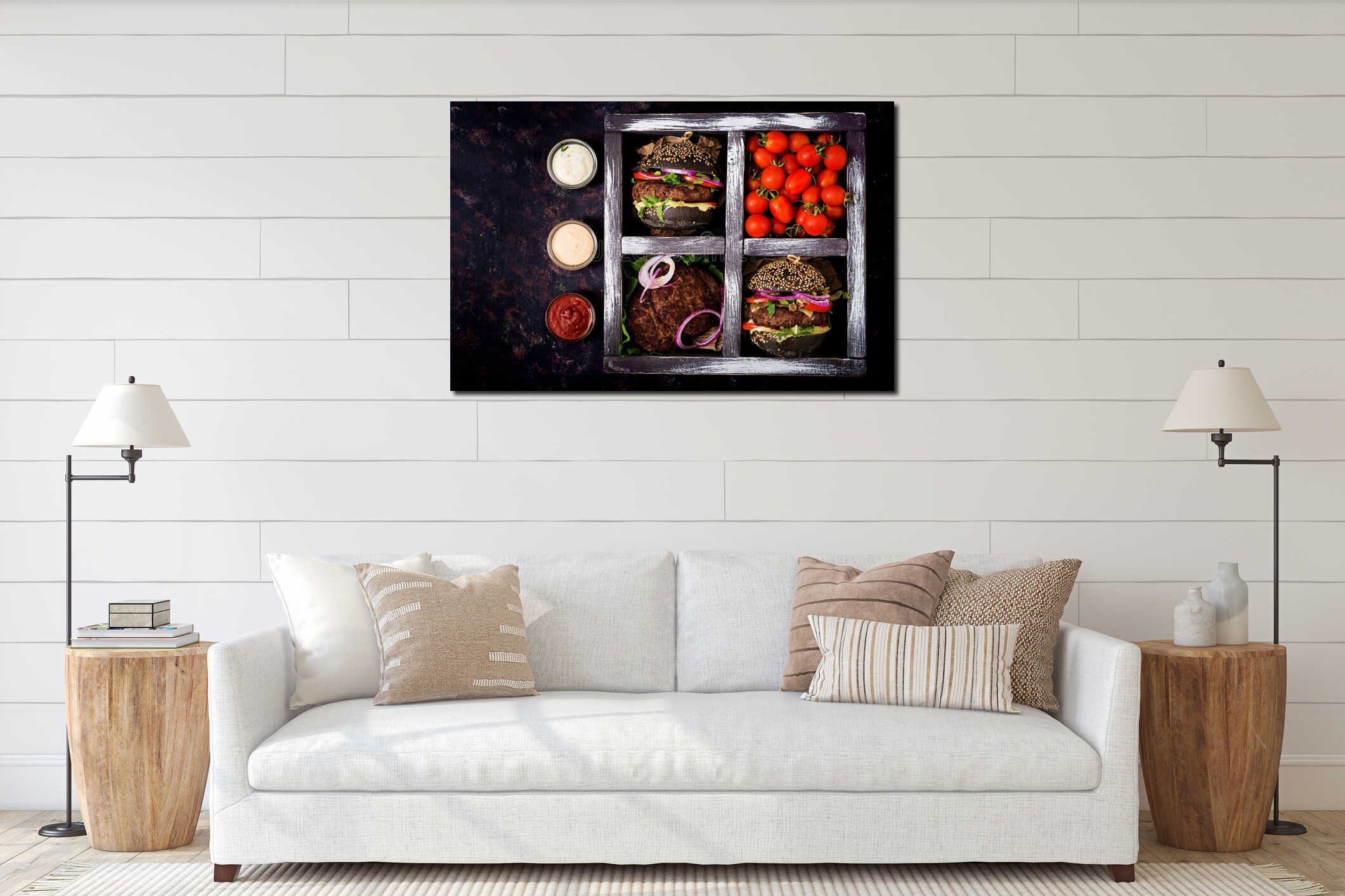 Canvas hanging interior mockup