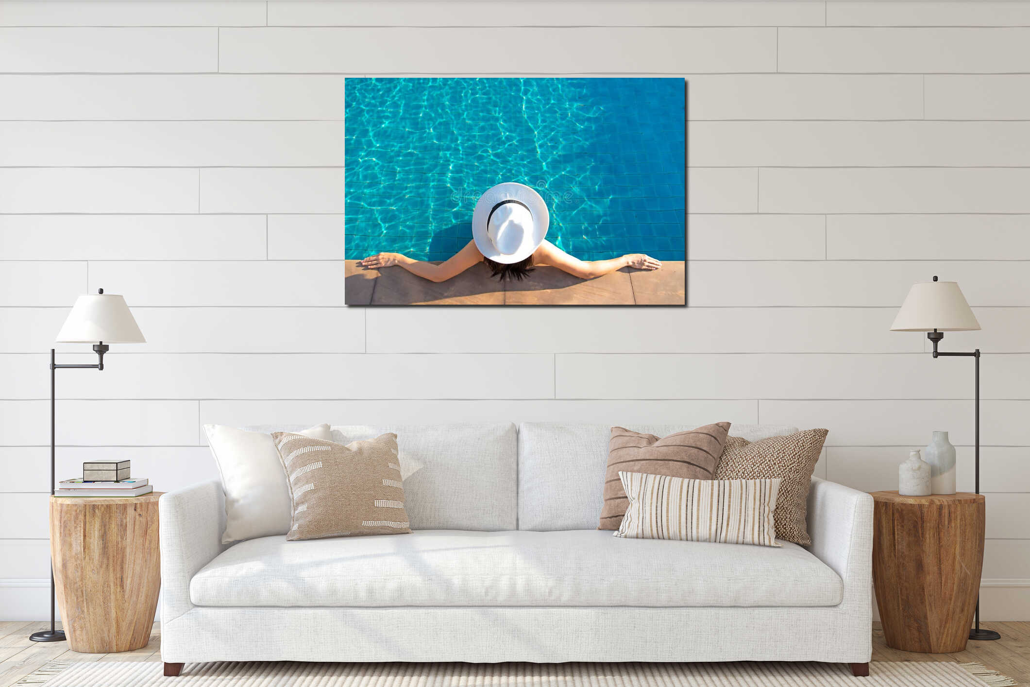 Canvas hanging interior mockup