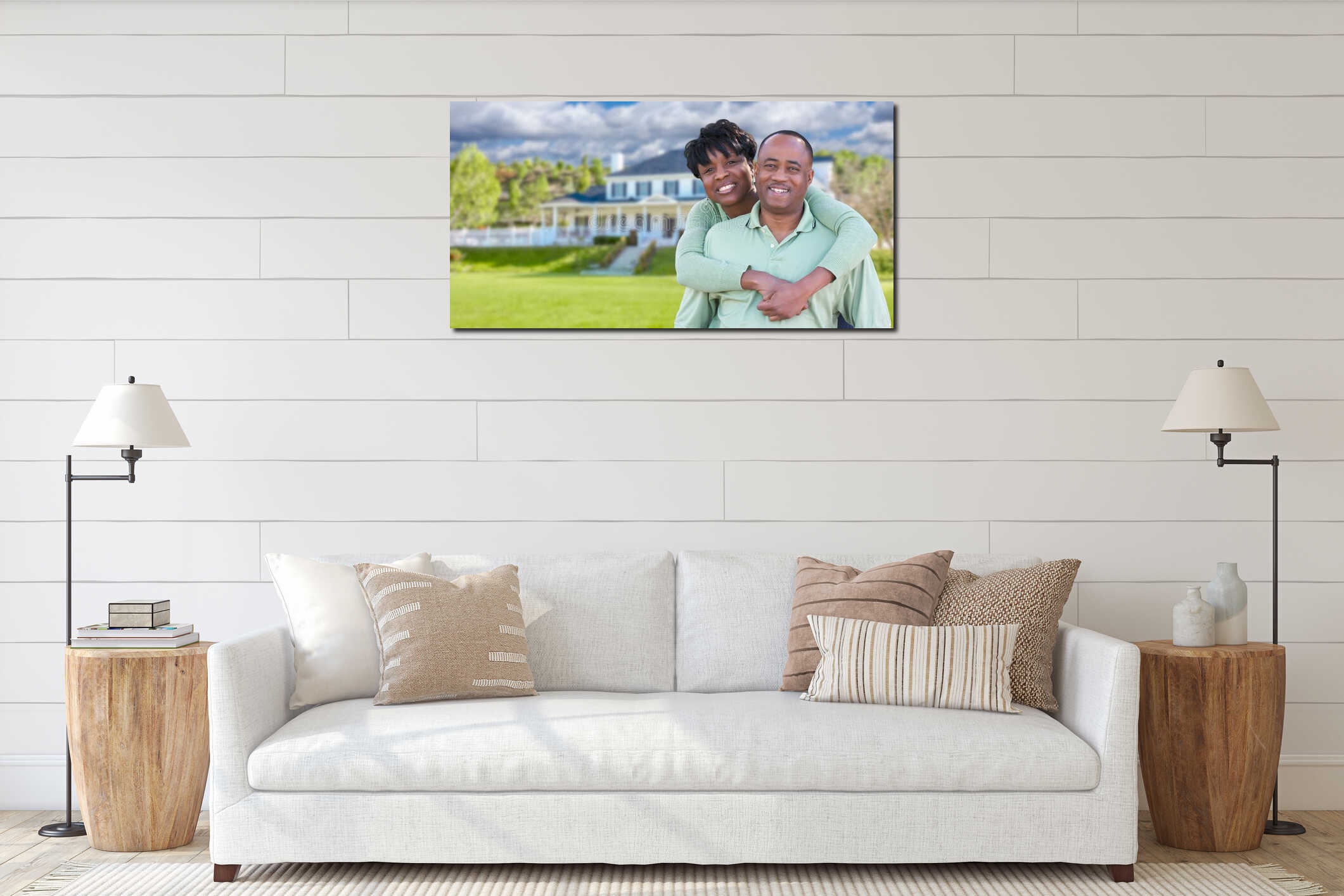 Canvas hanging interior mockup
