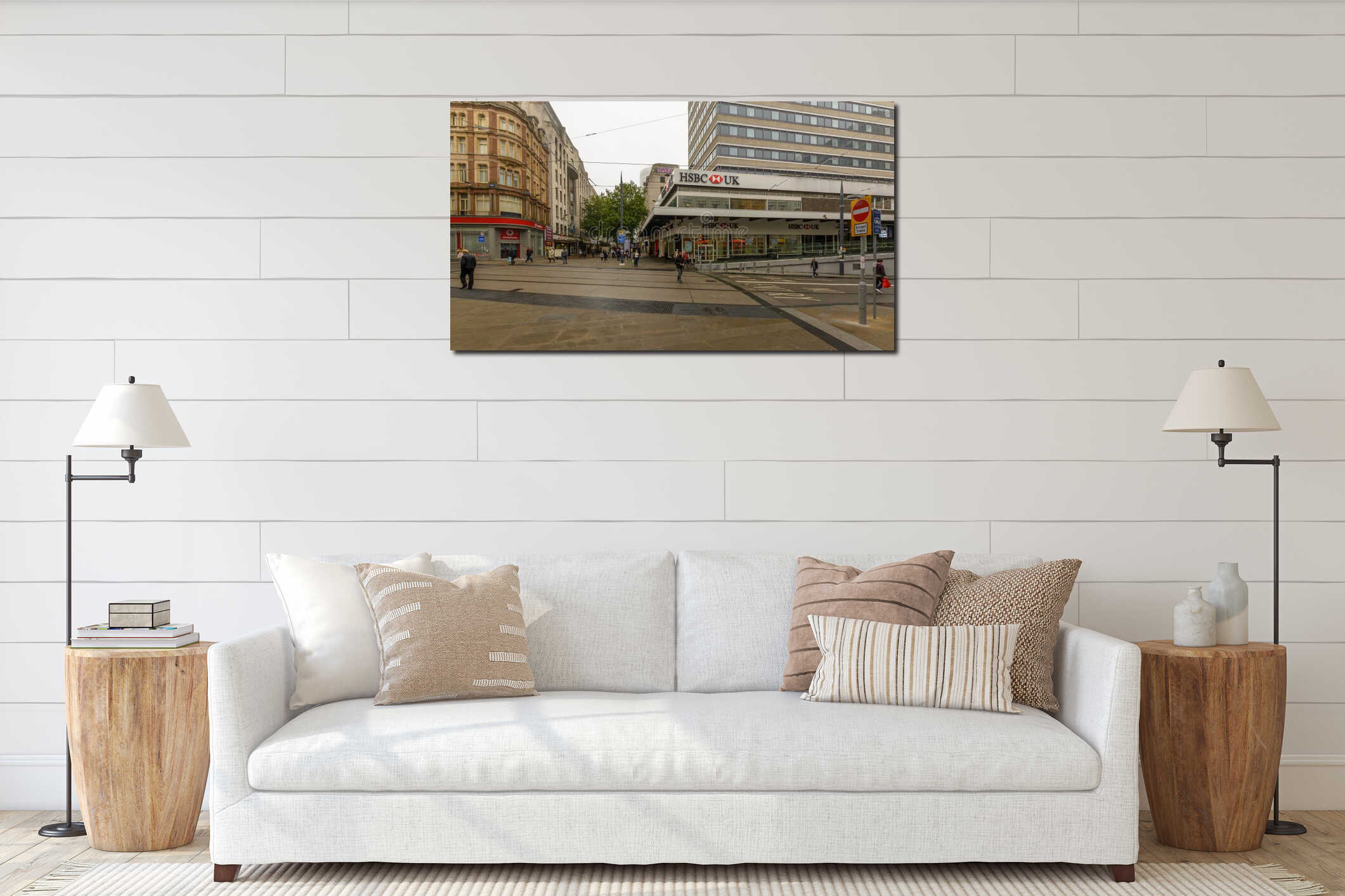 Canvas hanging interior mockup