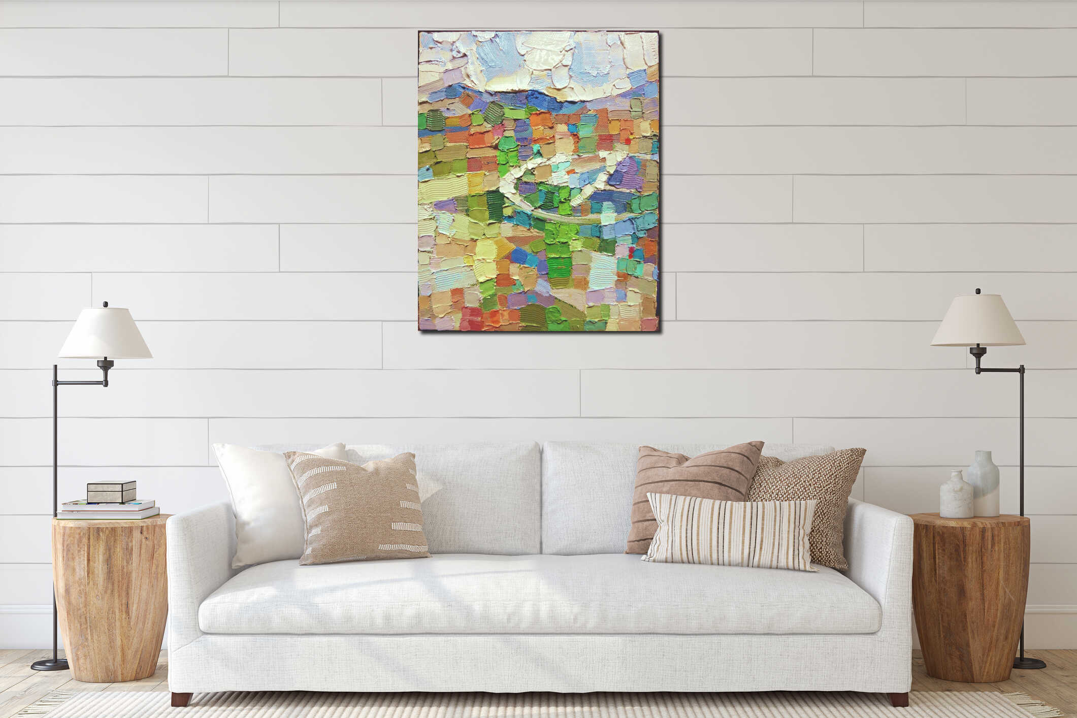 Canvas hanging interior mockup