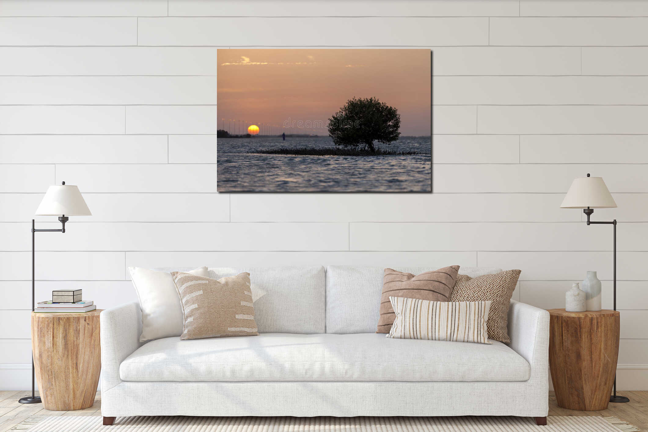 Canvas hanging interior mockup