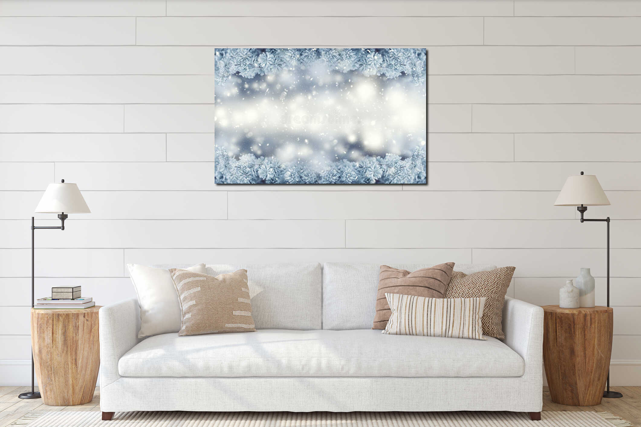 Canvas hanging interior mockup