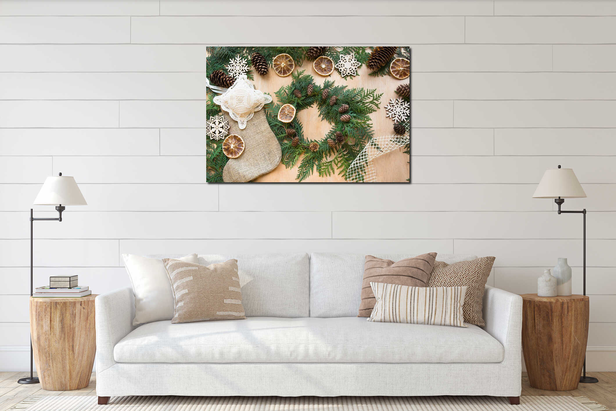 Canvas hanging interior mockup
