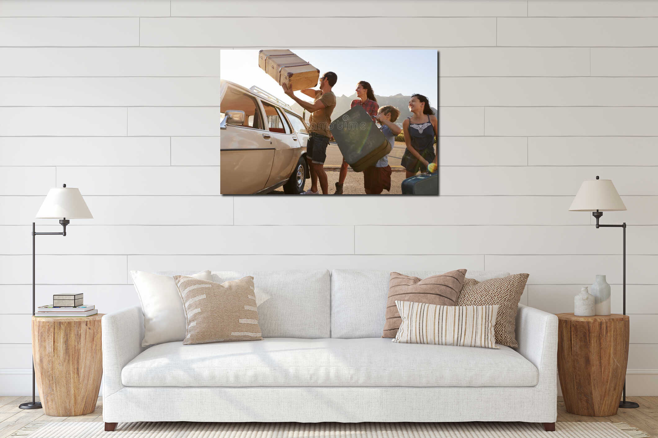 Canvas hanging interior mockup