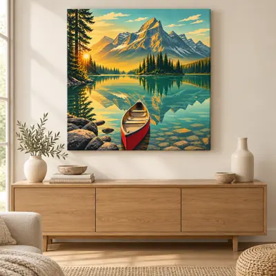 Example artwork displayed on a wall for Create from a reference